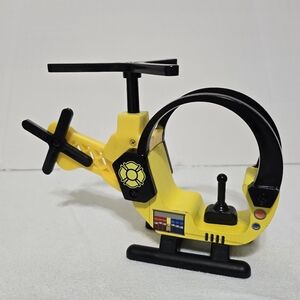 Kidkraft Yellow Wooden & Plastic Fire Station Rescue Helicopter Play Pretend Toy
